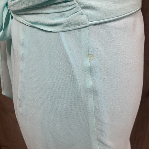 Vintage Express Fashions Sheer Aqua Blue Sleeveless Party Dress Women's Size 2 - Picture 9 of 13